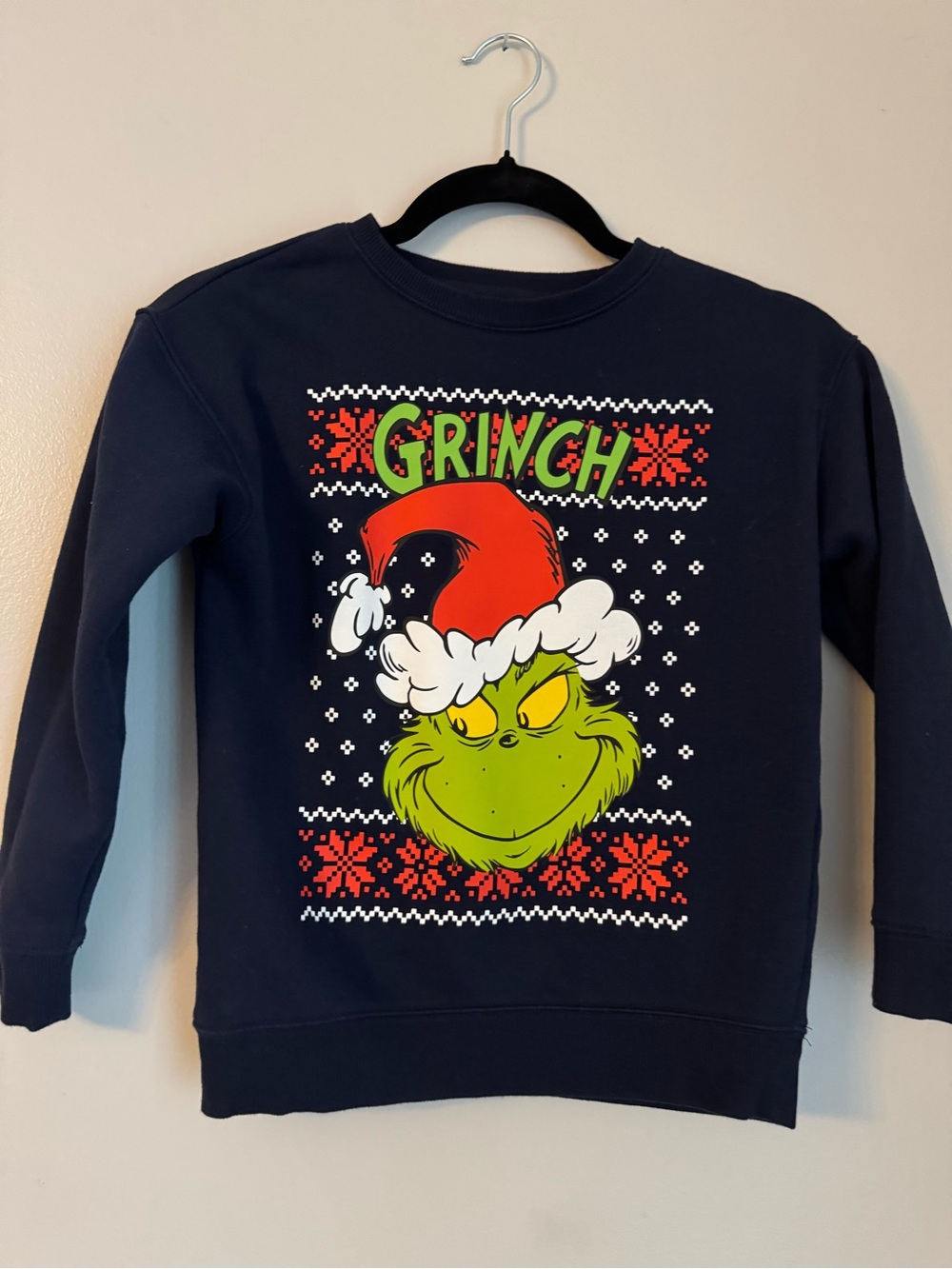 Dr. Seuss Grinch Crewneck Sweatshirt - Navy, Green, Red, White
